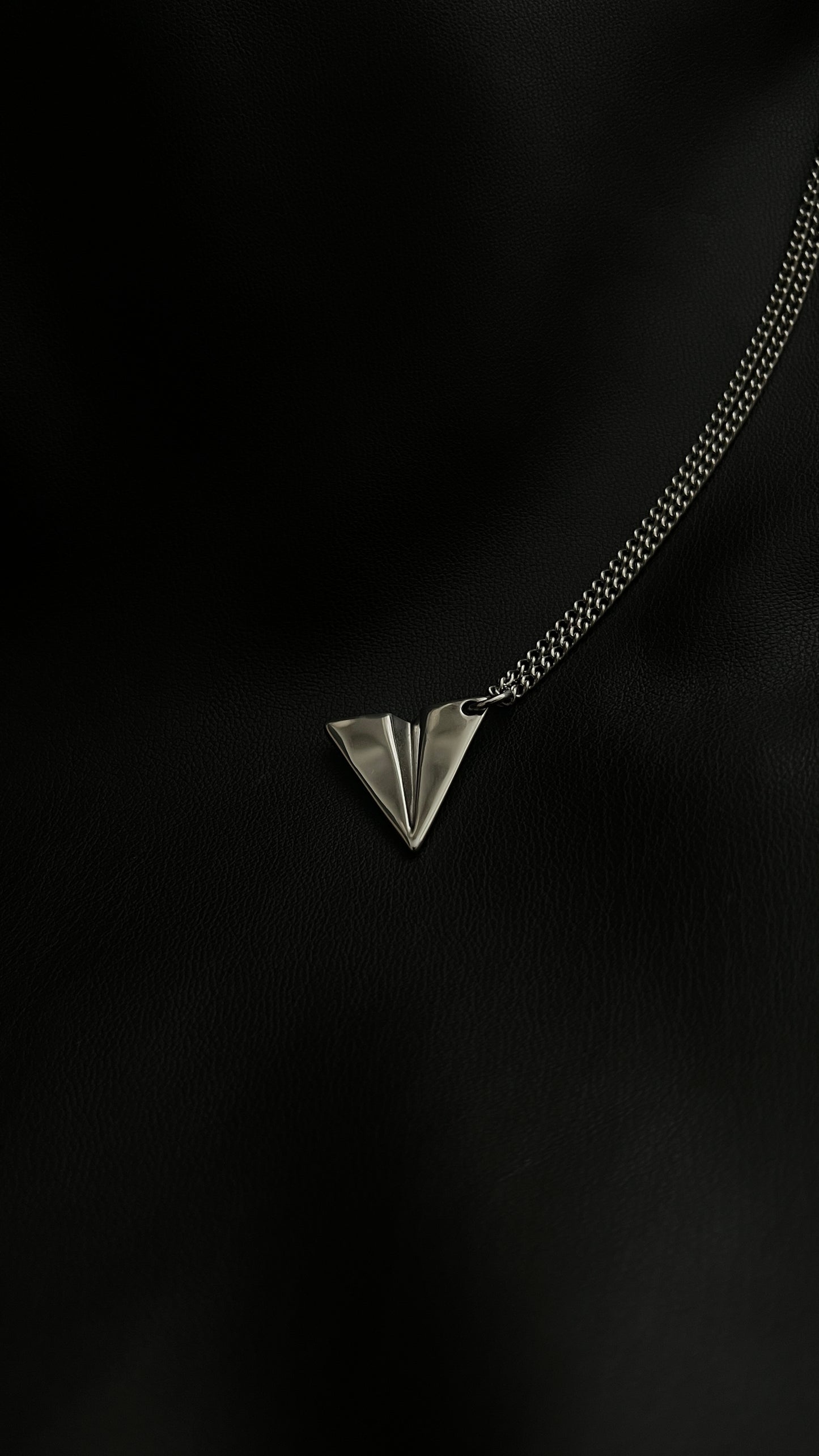 silver necklace paper airplane pendant waterproof jewelry grief gift