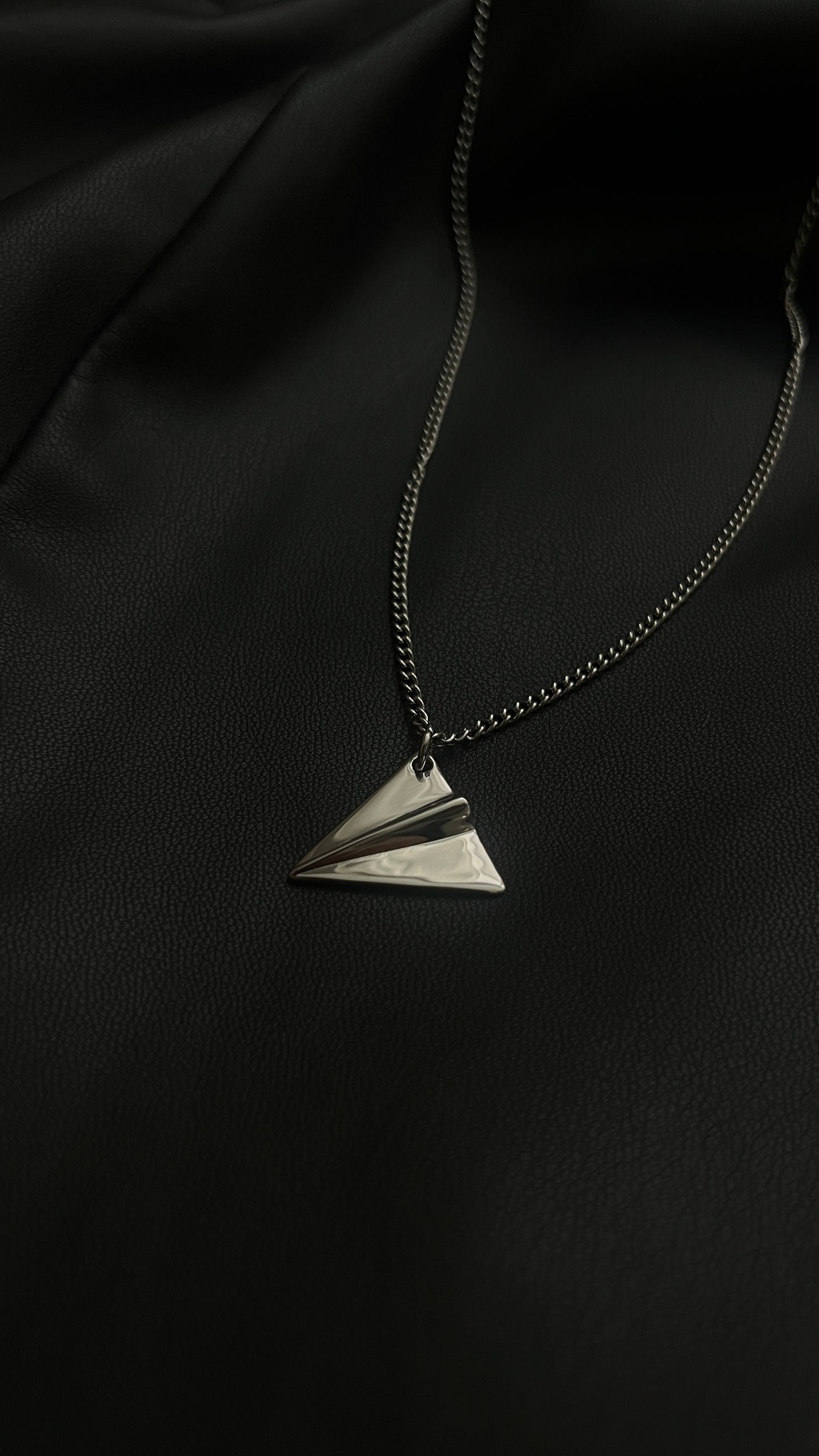 silver necklace paper airplane pendant waterproof jewelry grief gift 