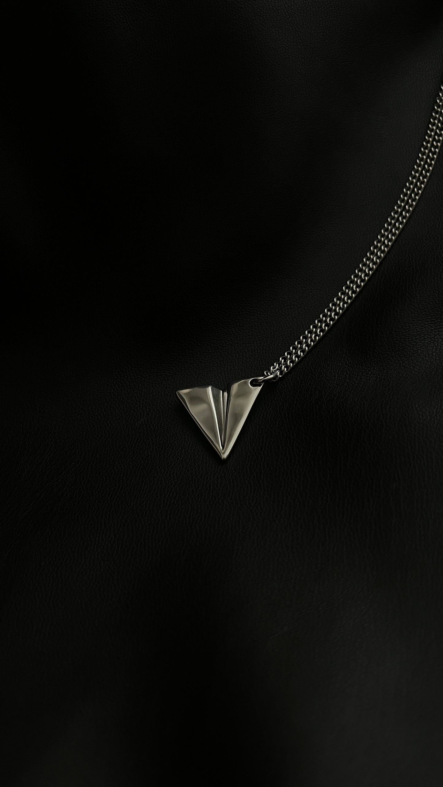 silver necklace paper airplane pendant waterproof jewelry grief gift 