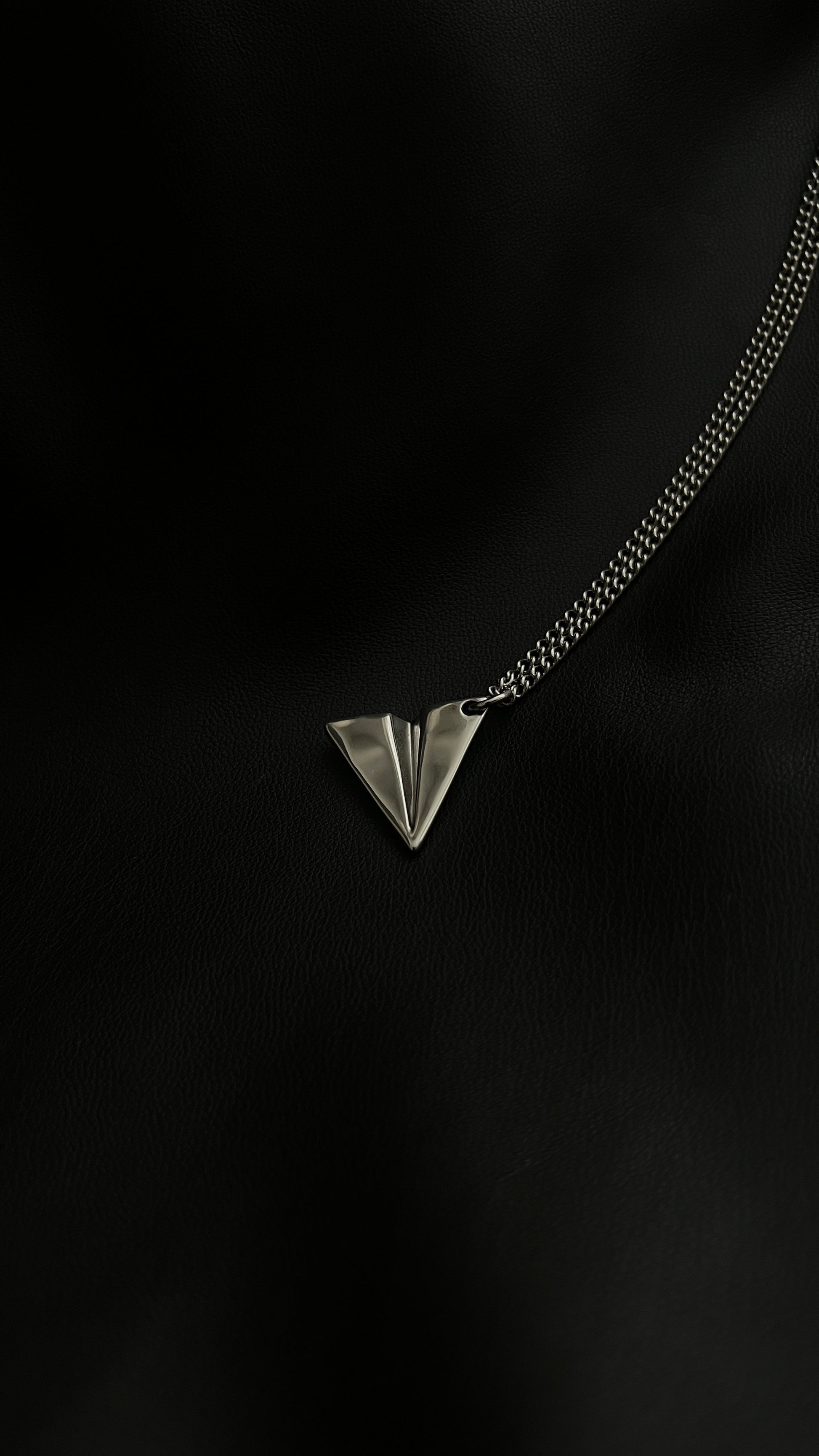 silver necklace paper airplane pendant waterproof jewelry grief gift 