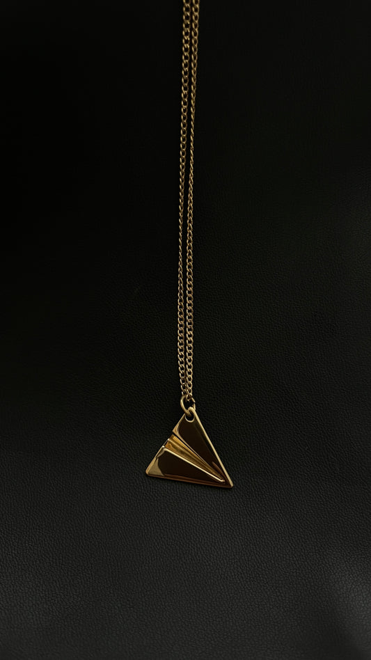 non tarnish 14K gold paper airplane necklace chain pendant jewelry for grief loss mental health jewelry gift